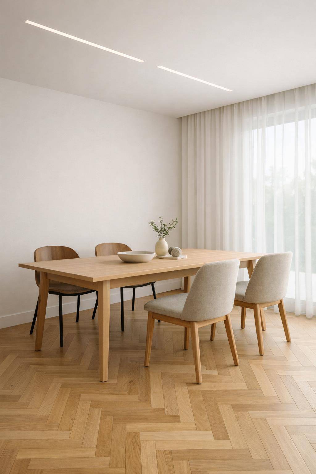 Esszimmer minimalistisch gestalten- Lege Wert auf ergonomische Sitzmöbel