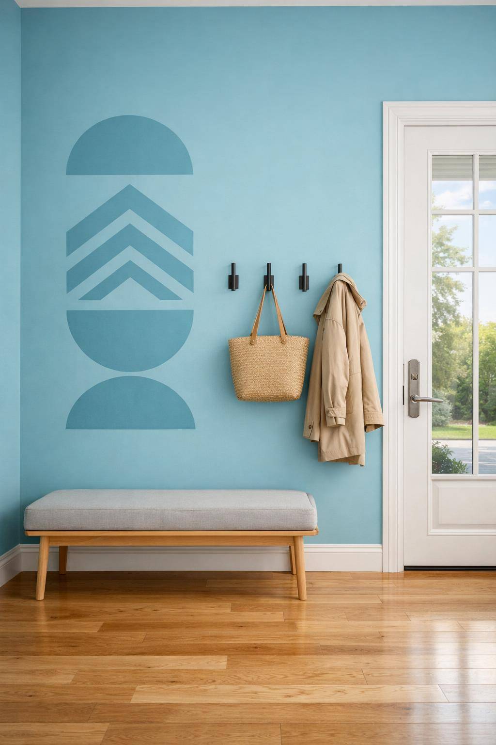 Flur in Blau gestalten- Setze auf aquablaue Wandtattoos für Frische