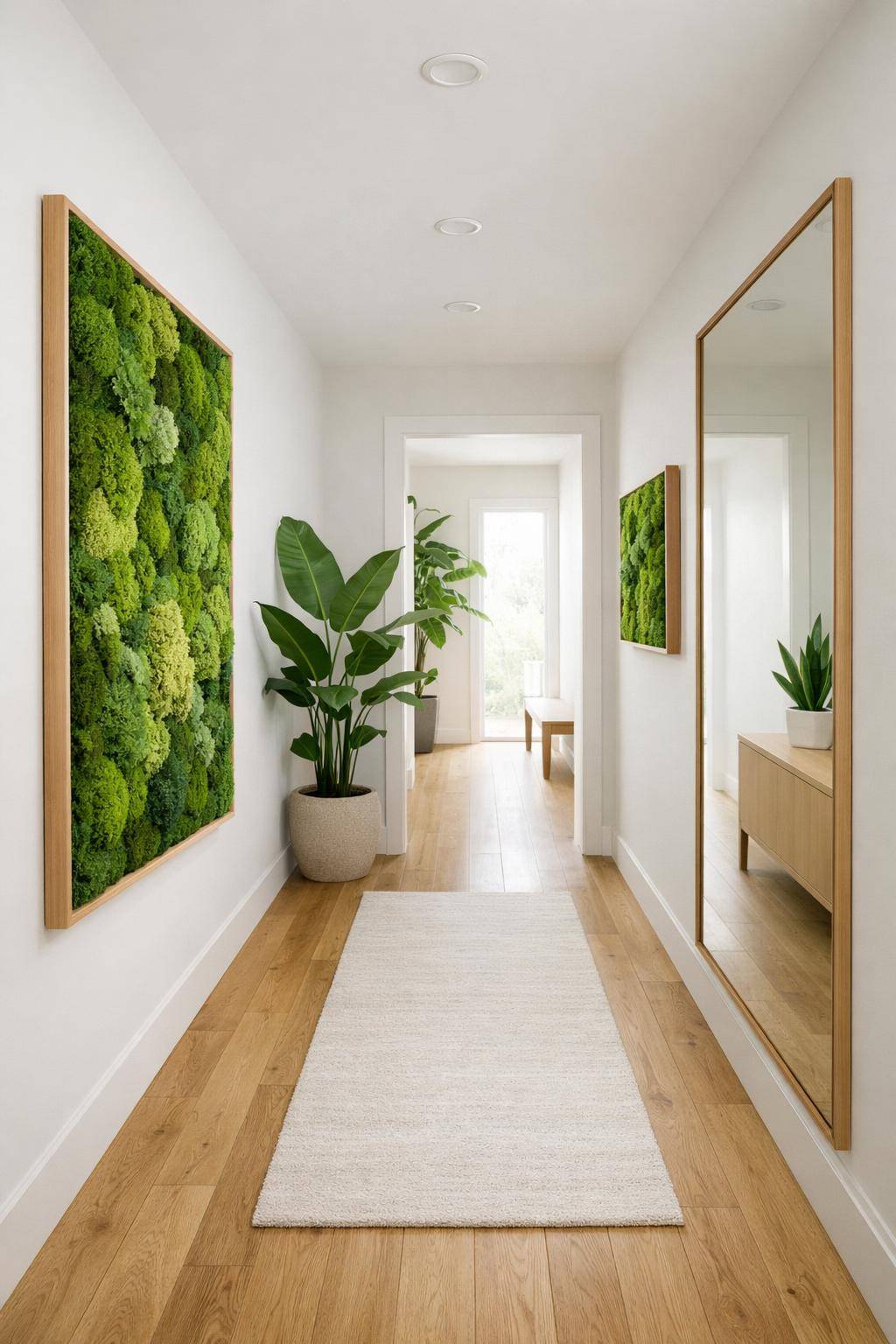 Flur in Grün gestalten- Dekoriere mit Moosbildern für Naturflair