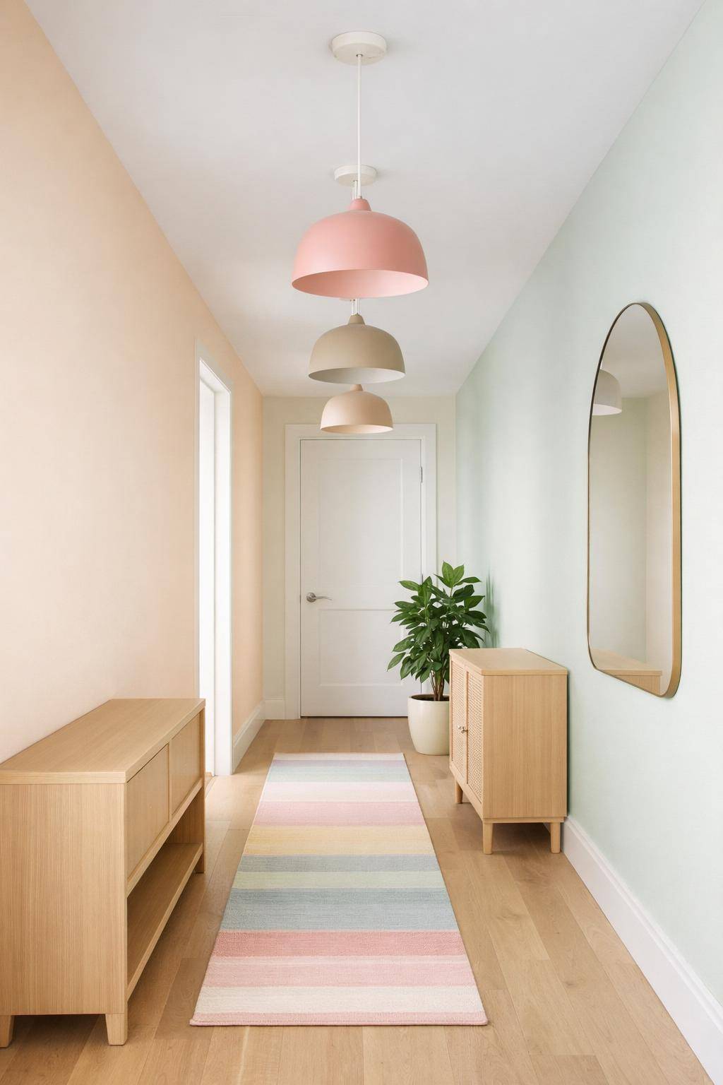 Flur in Pastelltönen- Erhelle den Flur mit pastellnudefarbenen Lampen