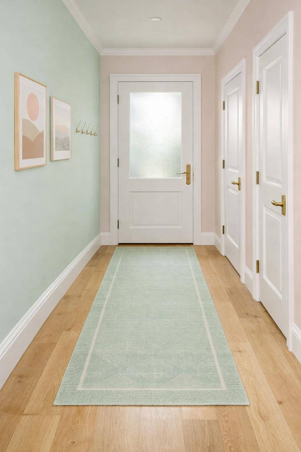 Flur in Pastelltönen- Wähle zarte Teppiche in Minttönen aus