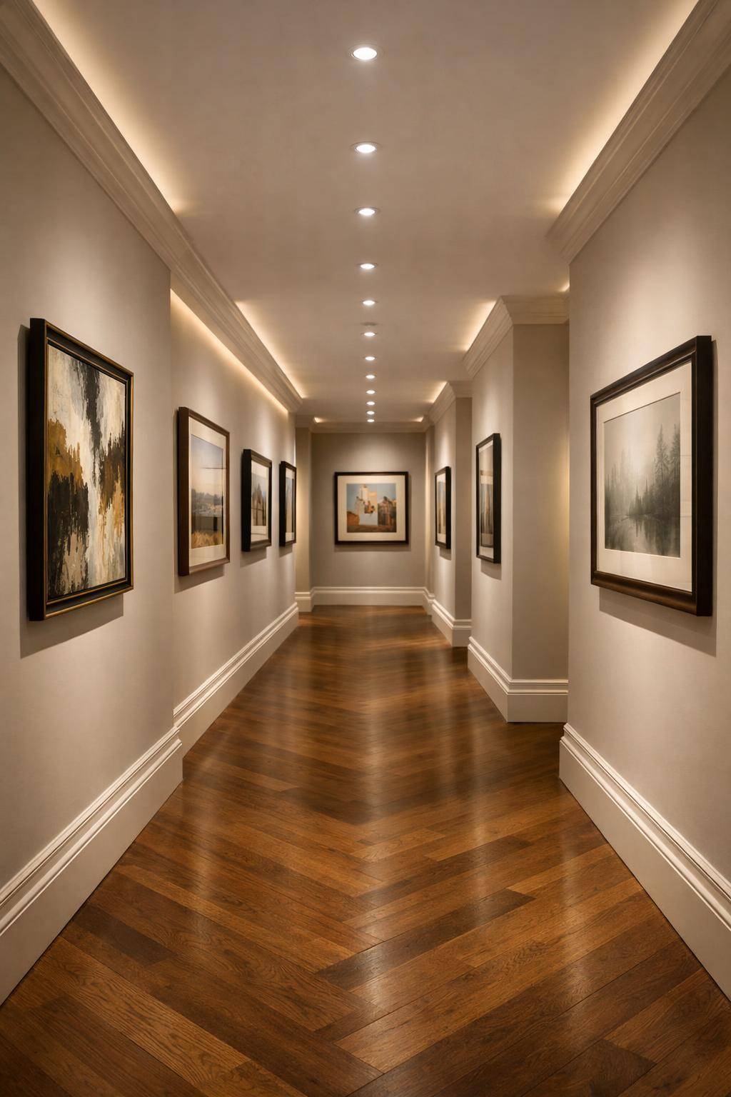 Flurbeleuchtung Ideen- Beleuchte Bildergalerien mit gezielten Spots