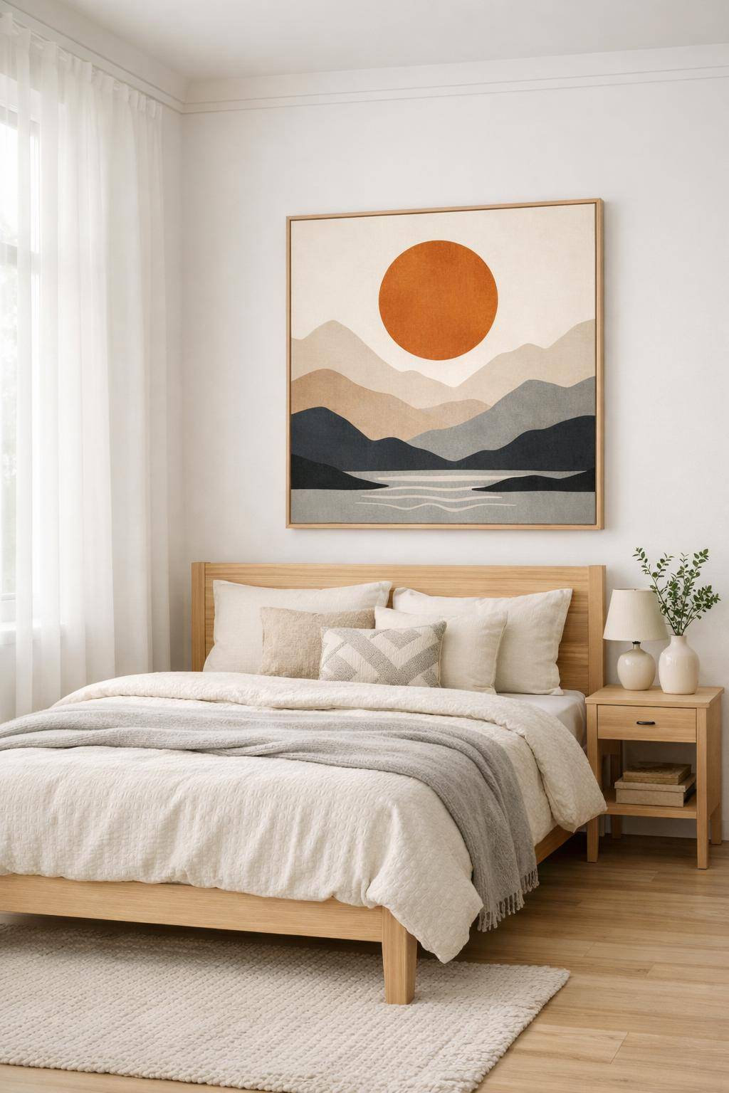 Gästezimmer im Scandi-Look- Dekoriere mit skandinavischer Wandkunst