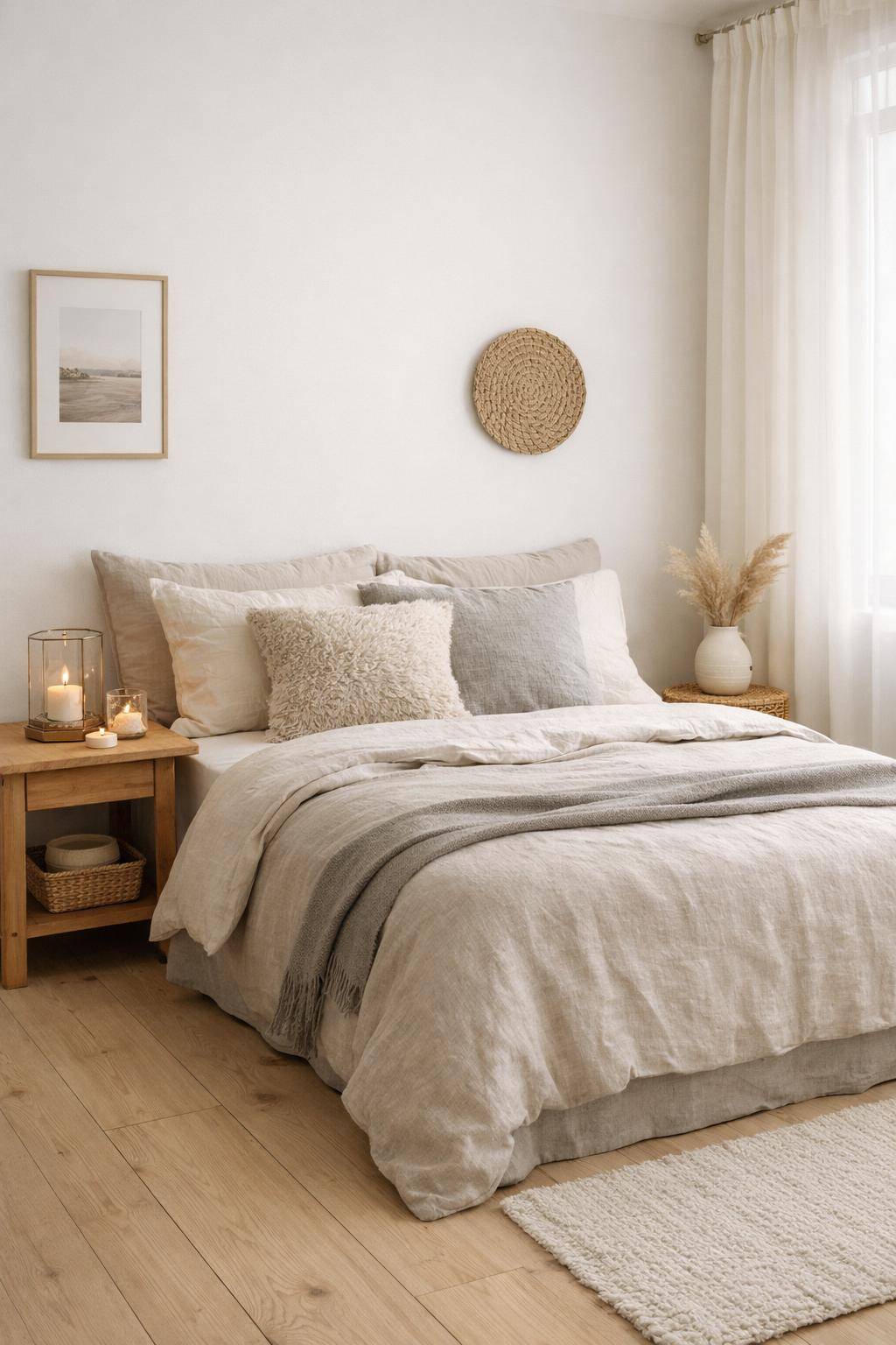 Gästezimmer im Scandi-Look- Schaffe mit Kerzen eine hyggelige Atmosphäre