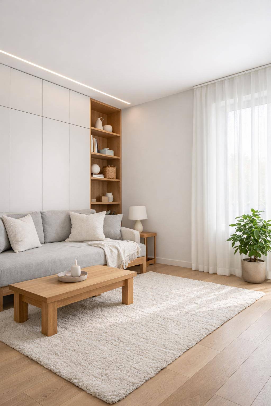 Gästezimmer im Scandi-Look- Sortiere Stauraum mit klaren Linien