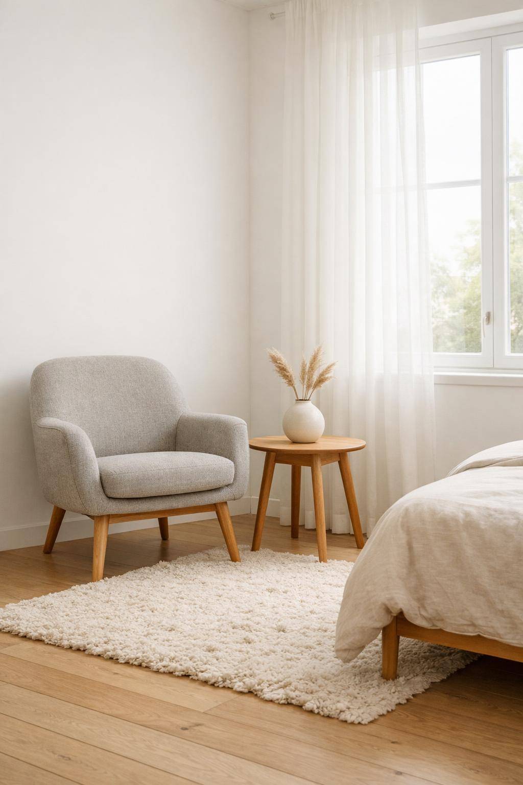 Gästezimmer im Scandi-Look- Wähle einen Sessel im Retro-Design