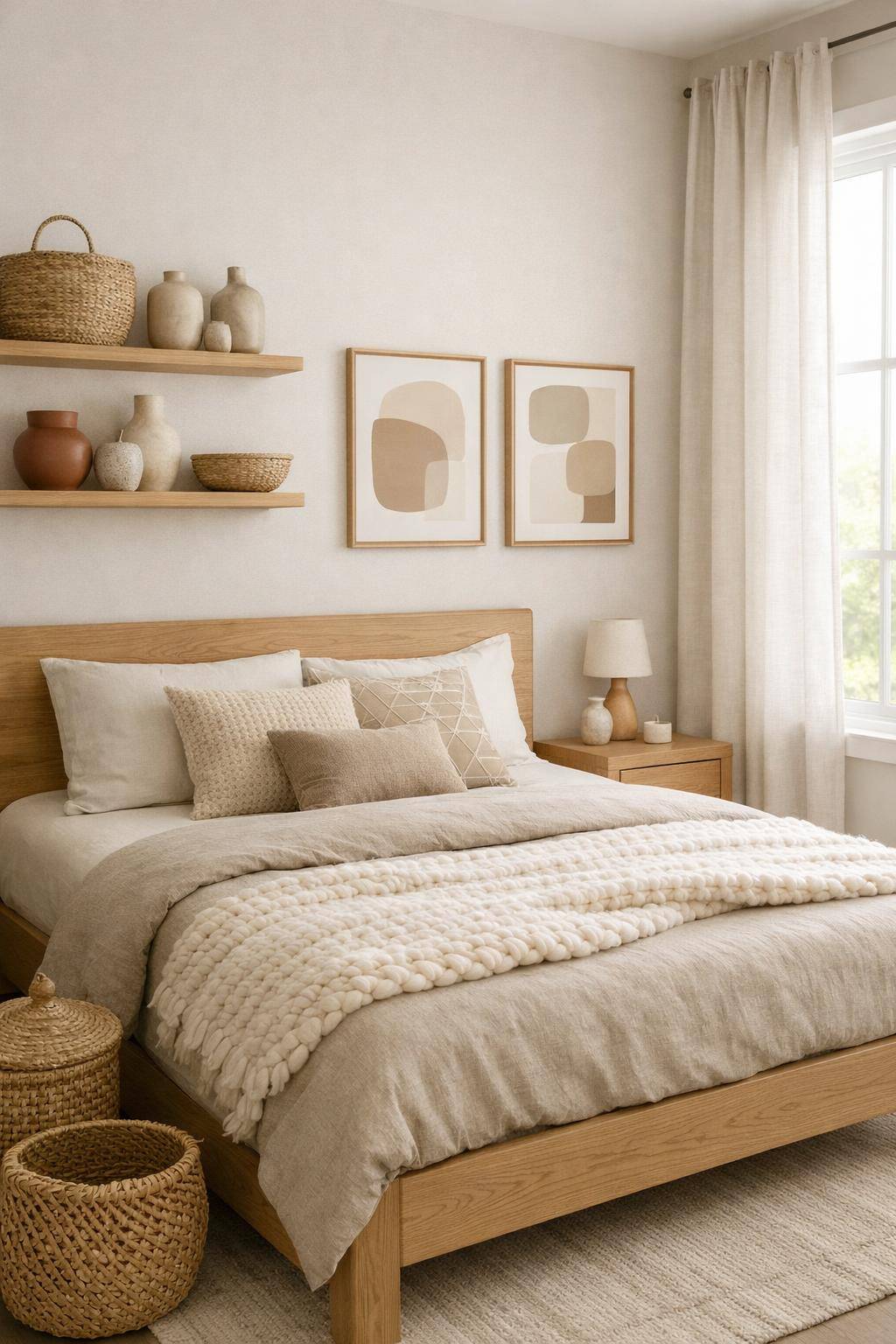 Gästezimmer in Beige- Setze persönliche Akzente mit handgemachten Objekten