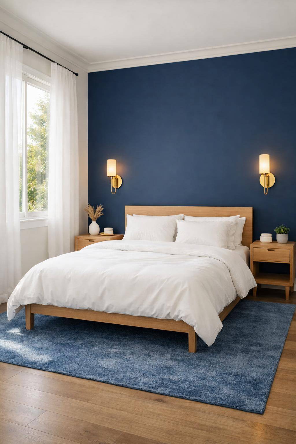 Gästezimmer in Blau- Wähle eine Wand in Navyblau