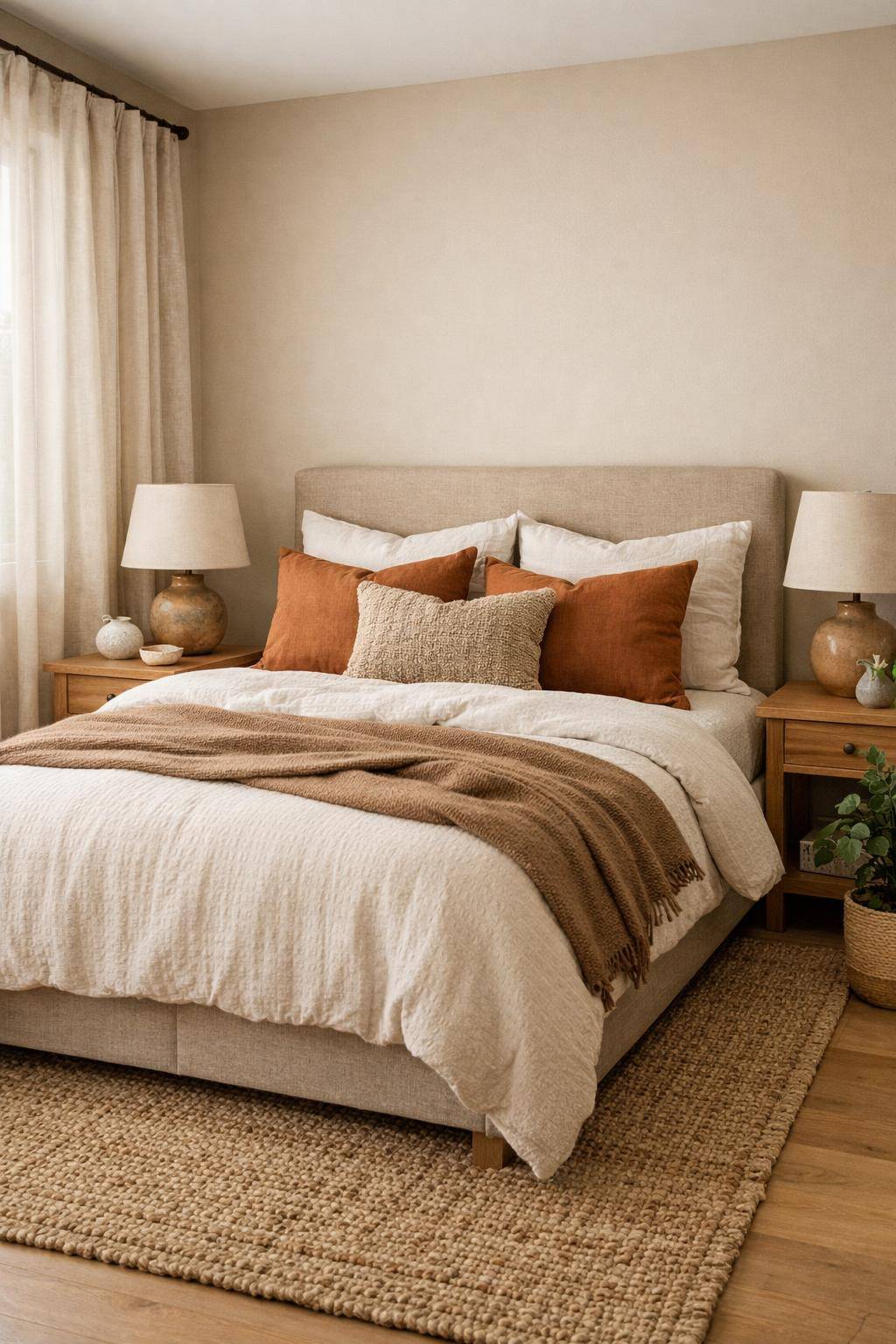 Gästezimmer in Erdtönen-Kombiniere warme Braun- und Sandnuancen gekonnt