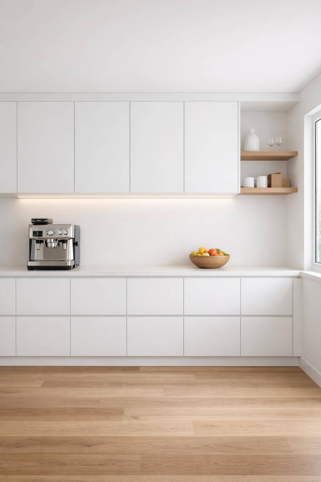 Ideen: Minimalistische Küche einrichten- Verzichte auf überflüssige Küchengeräte konsequent