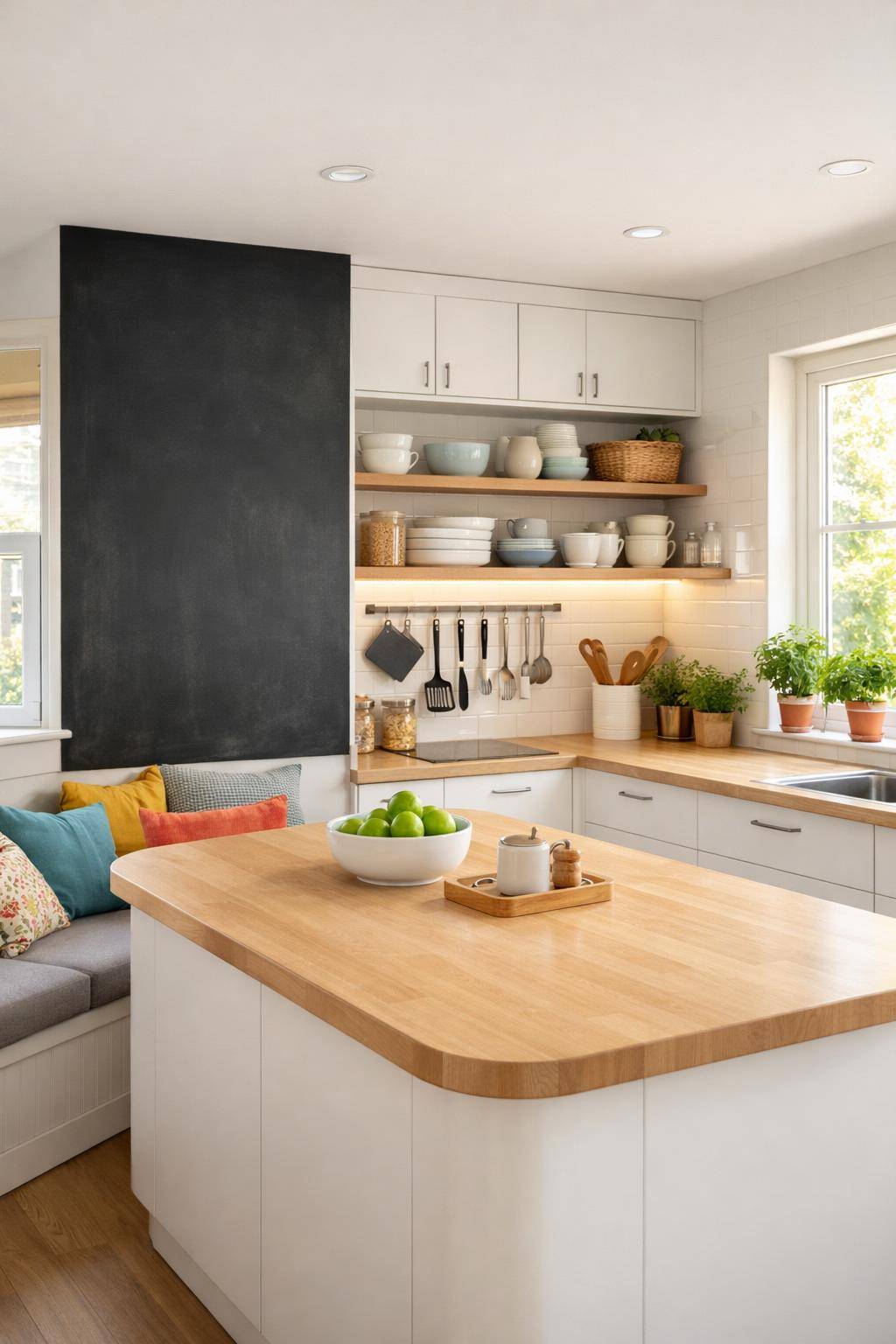 Ideen: familienfreundliche Küche einrichten- Gestalte eine beschreibbare Wand für Notizen