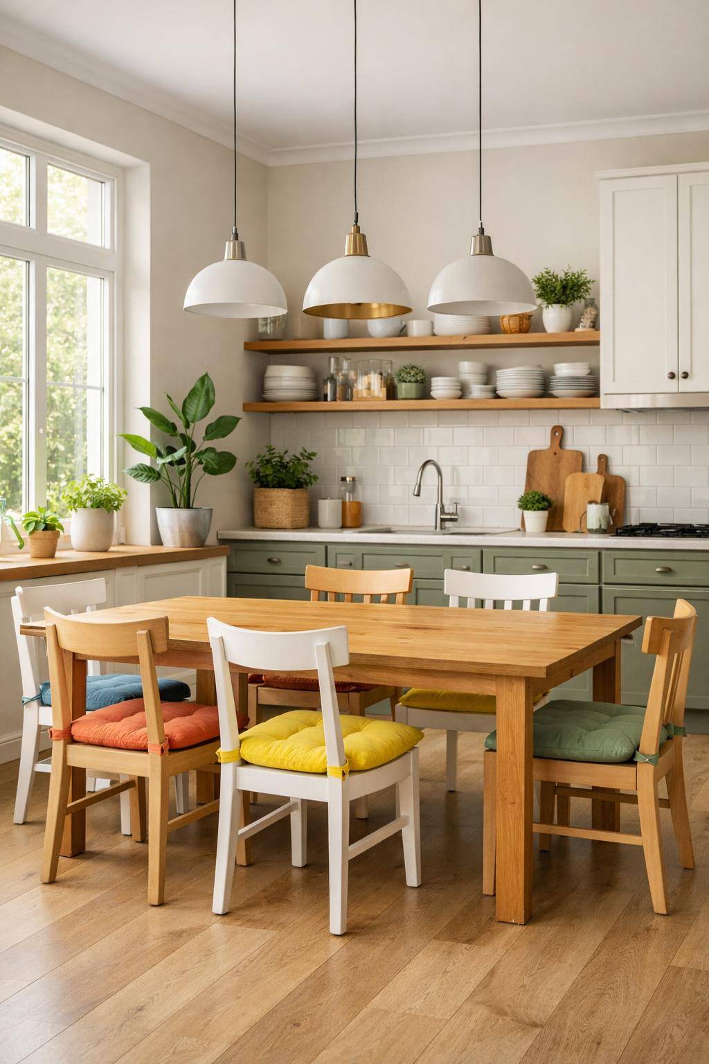 Ideen: familienfreundliche Küche einrichten- Statte die Küche mit bequemen Sitzkissen aus