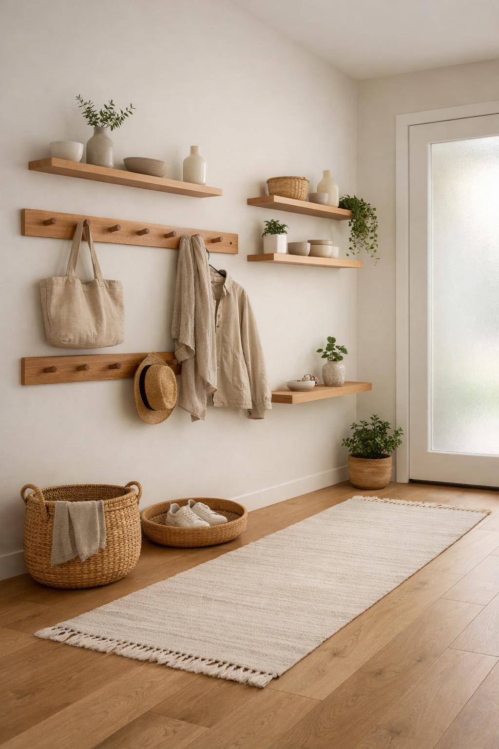 Ideen für Garderobe im Flur- Personalisiere Ablagen mit kleinen Dekoelementen