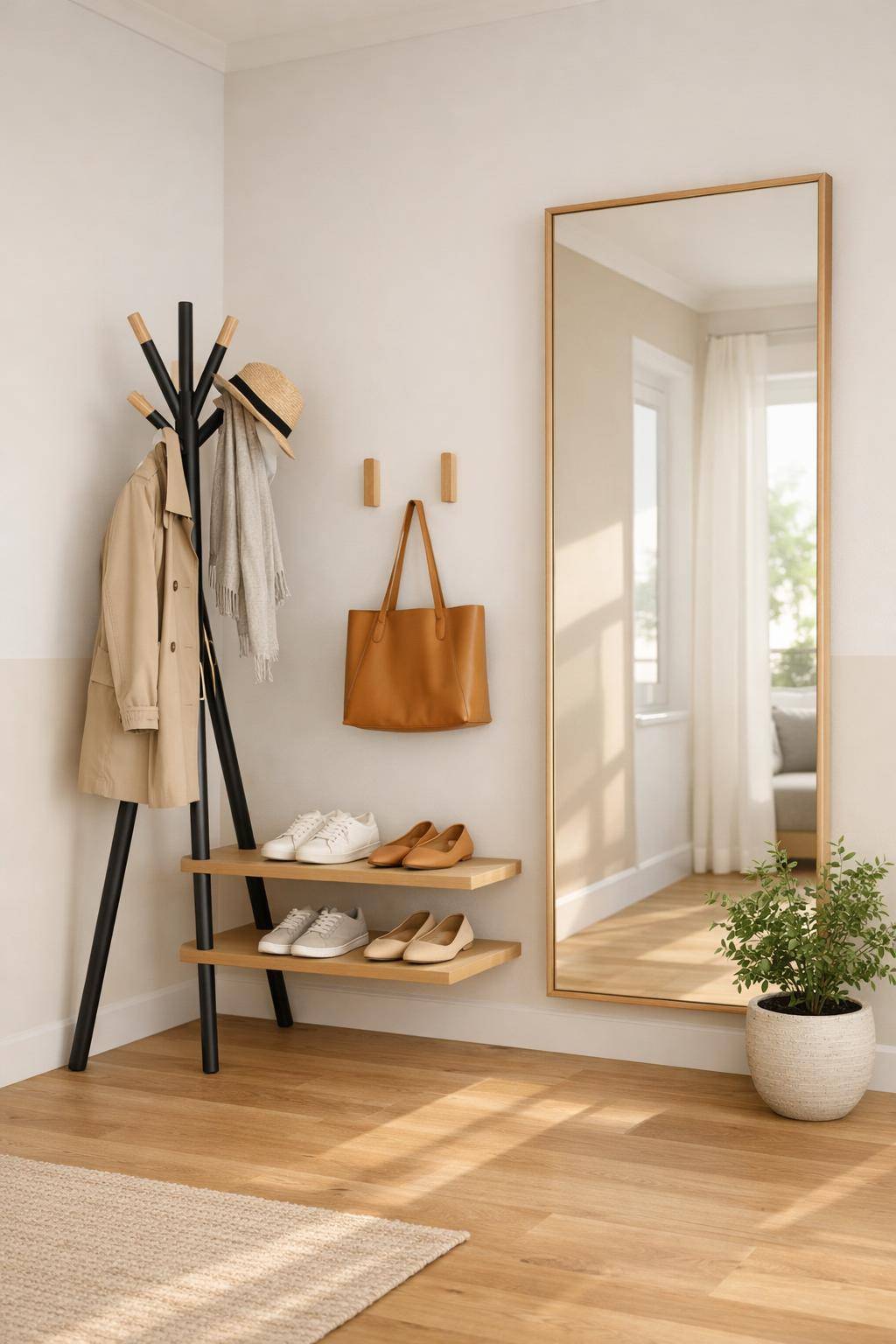 Ideen für Garderobe im Flur- Wähle helle Farben für ein freundliches Ambiente