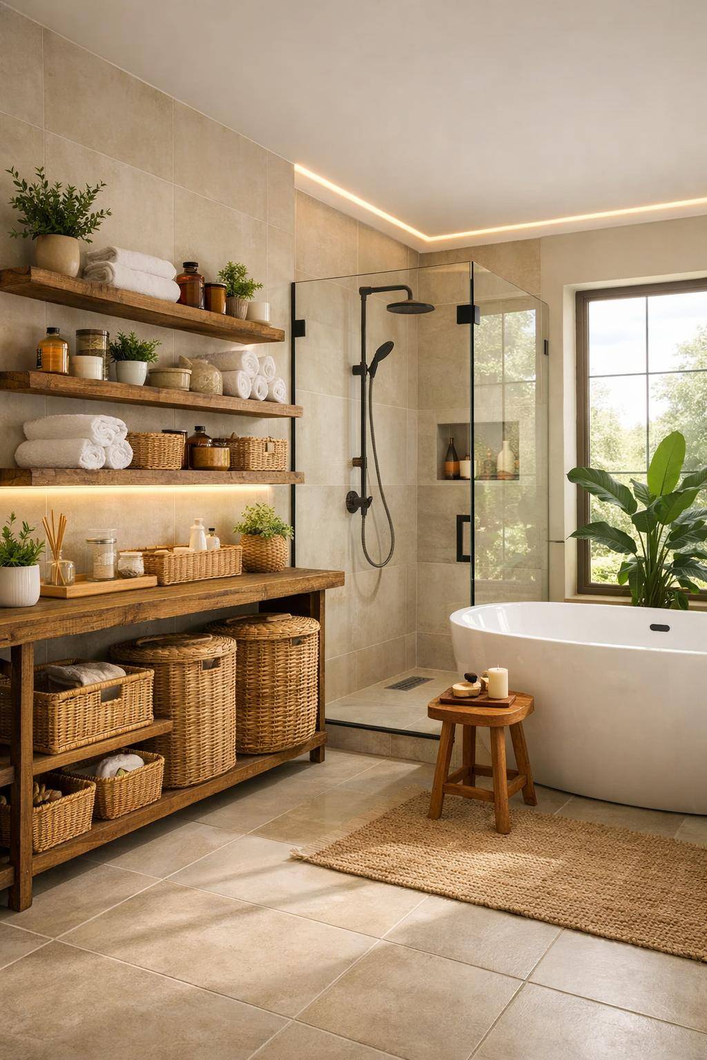 Inspiration: Badezimmer nachhaltig gestalten- Gestalte Ordnung mit nachhaltigen Körben und Boxen