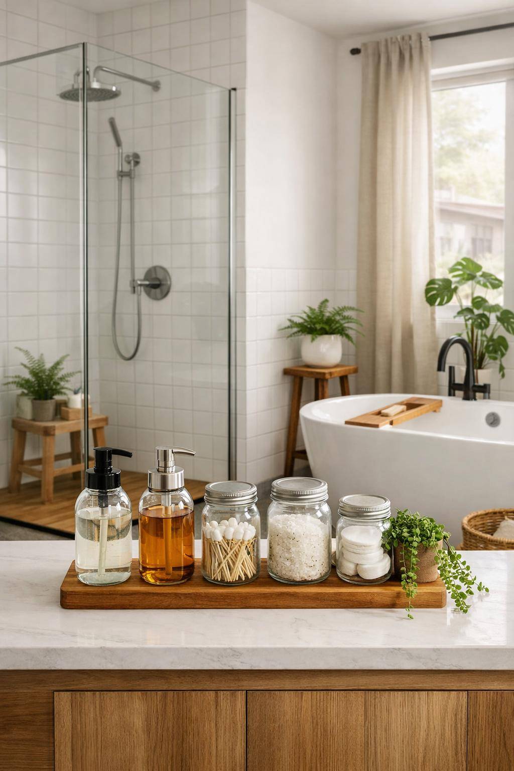 Inspiration: Badezimmer nachhaltig gestalten- Upcycle Gläser als Seifenspender oder Aufbewahrung