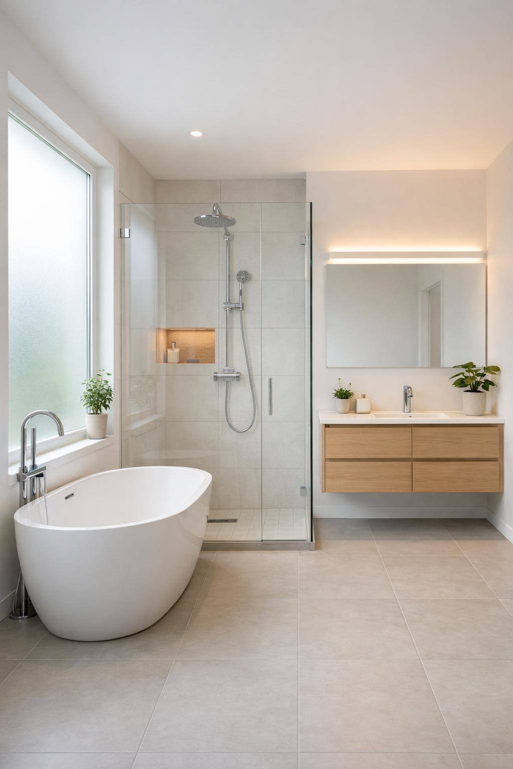 Inspiration: Badezimmer skandinavisch gestalten- Lasse viel Tageslicht ins Badezimmer fluten