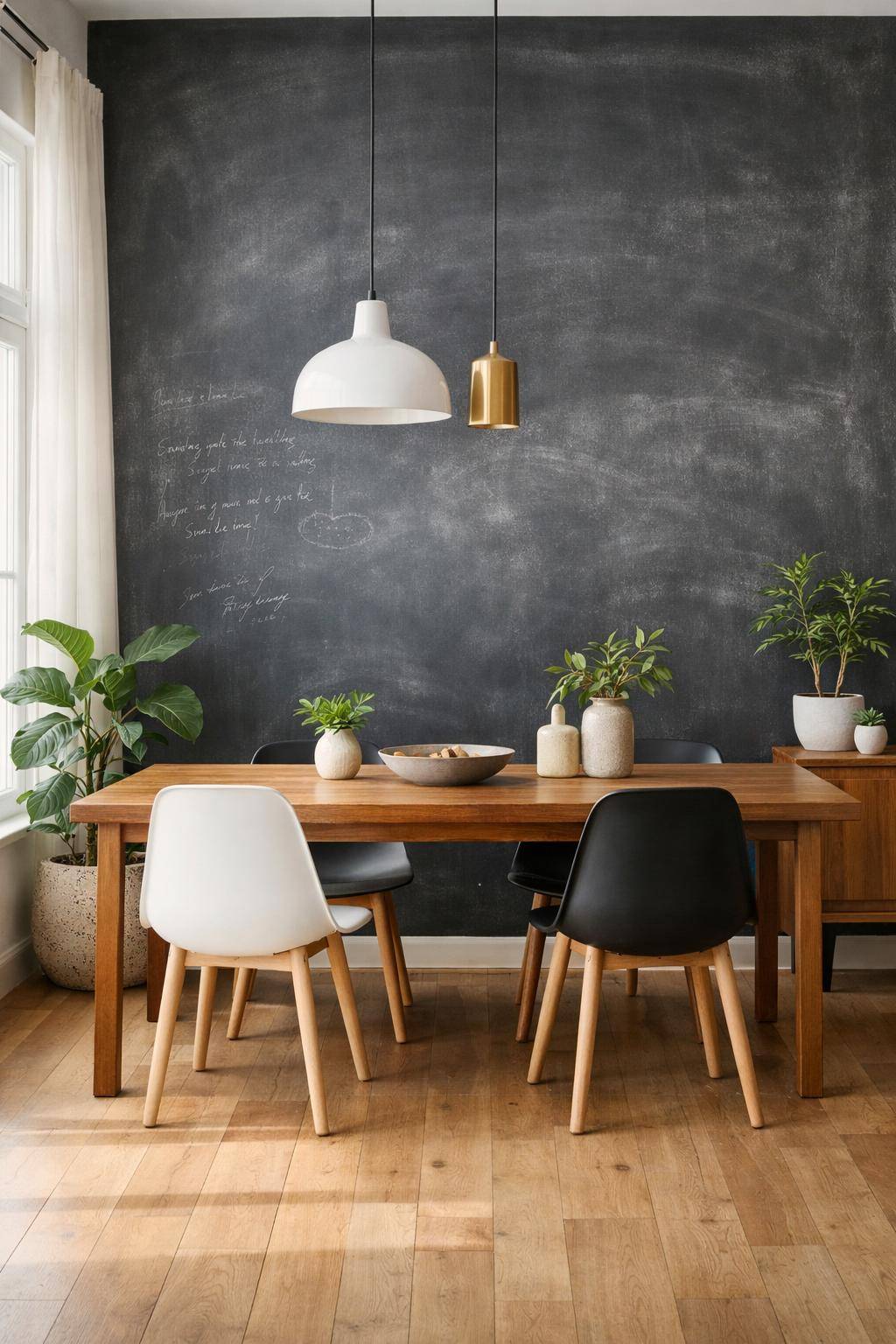 Inspiration: Wanddeko fürs Esszimmer- Inszeniere Tafelfarbe für persönliche Botschaften