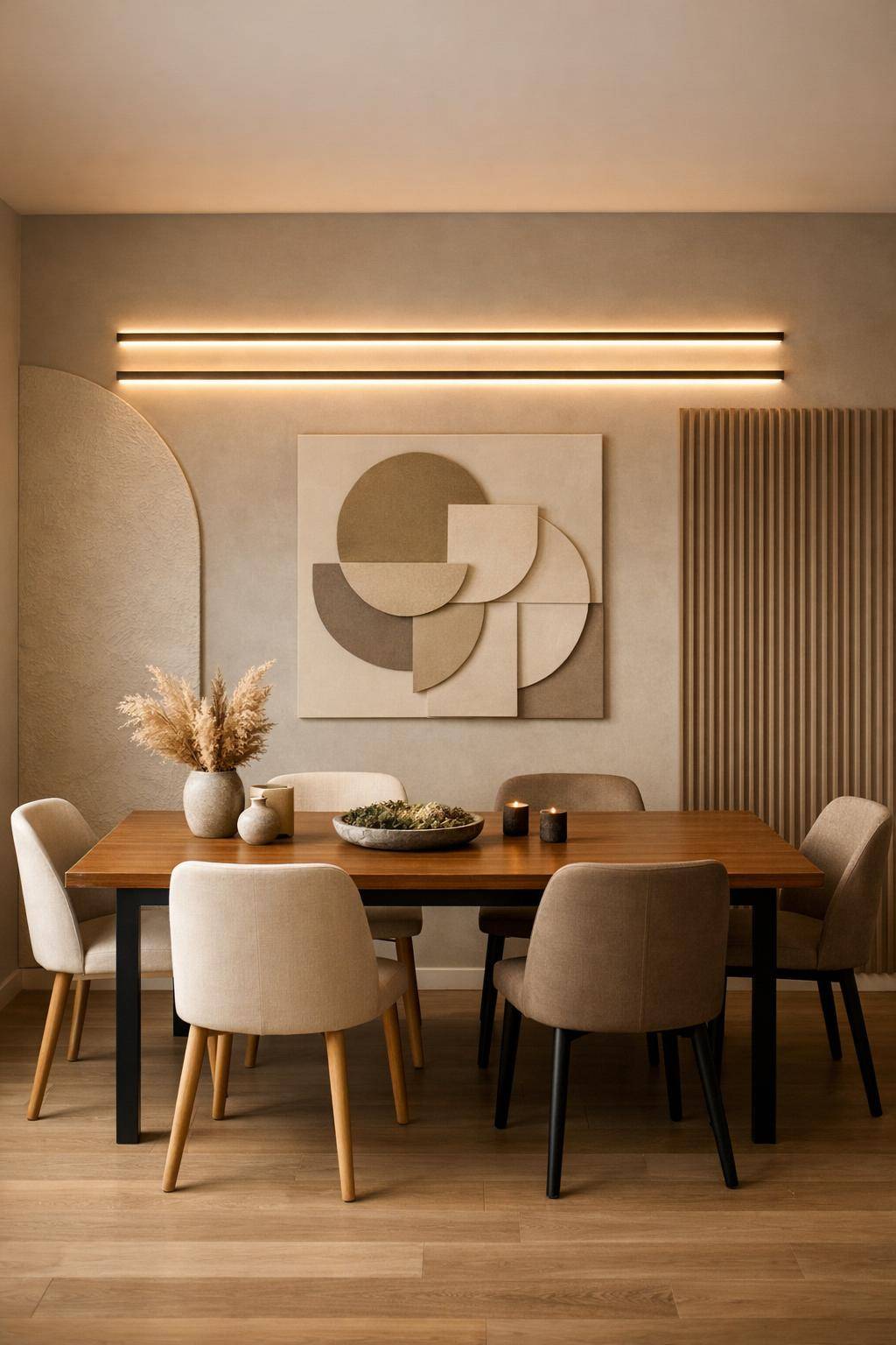 Inspiration: Wanddeko fürs Esszimmer- Montiere Lichtleisten für stimmungsvolles Ambiente