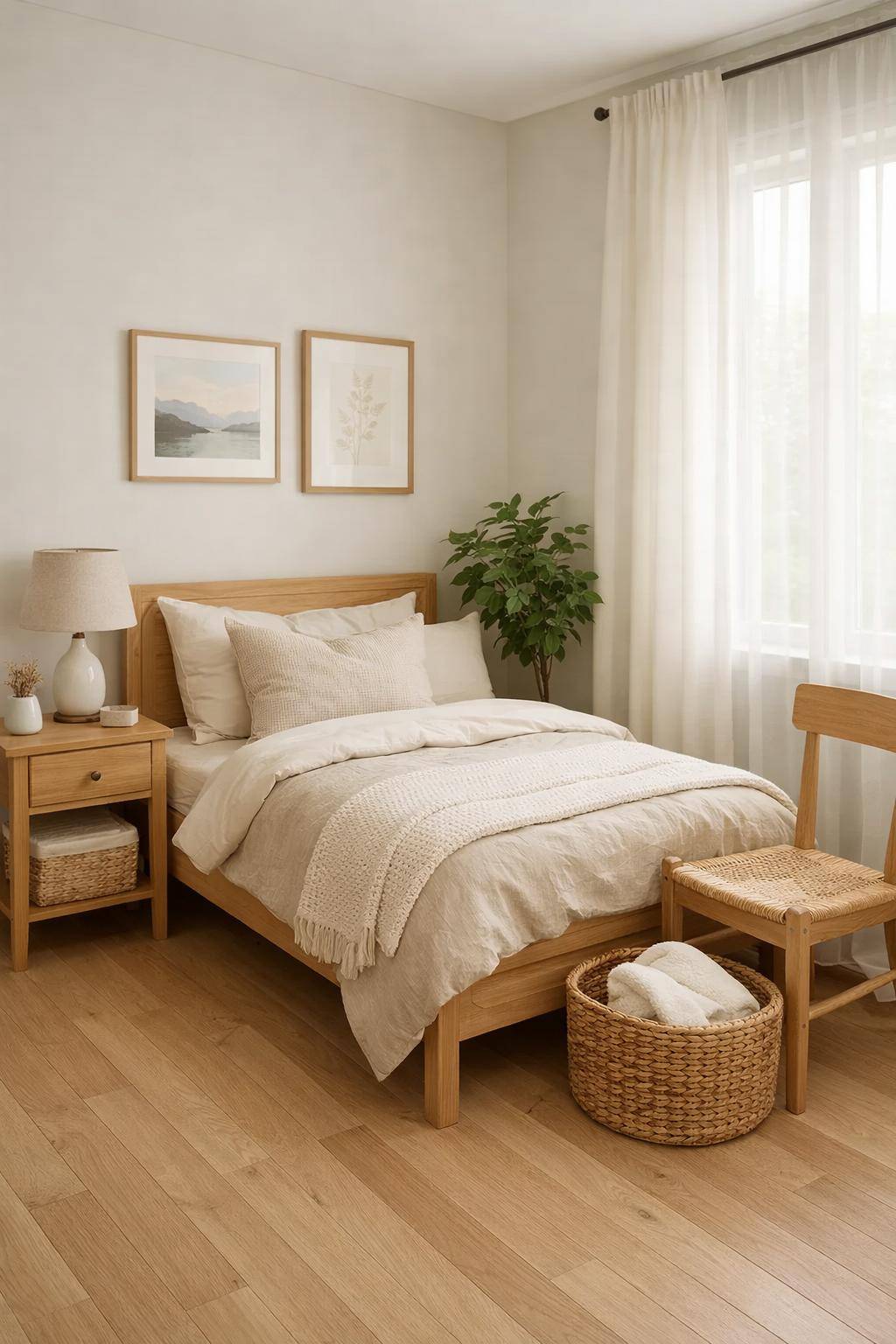 Kleines Gästezimmer einrichten- Entscheide dich für leichtes Mobiliar aus Holz