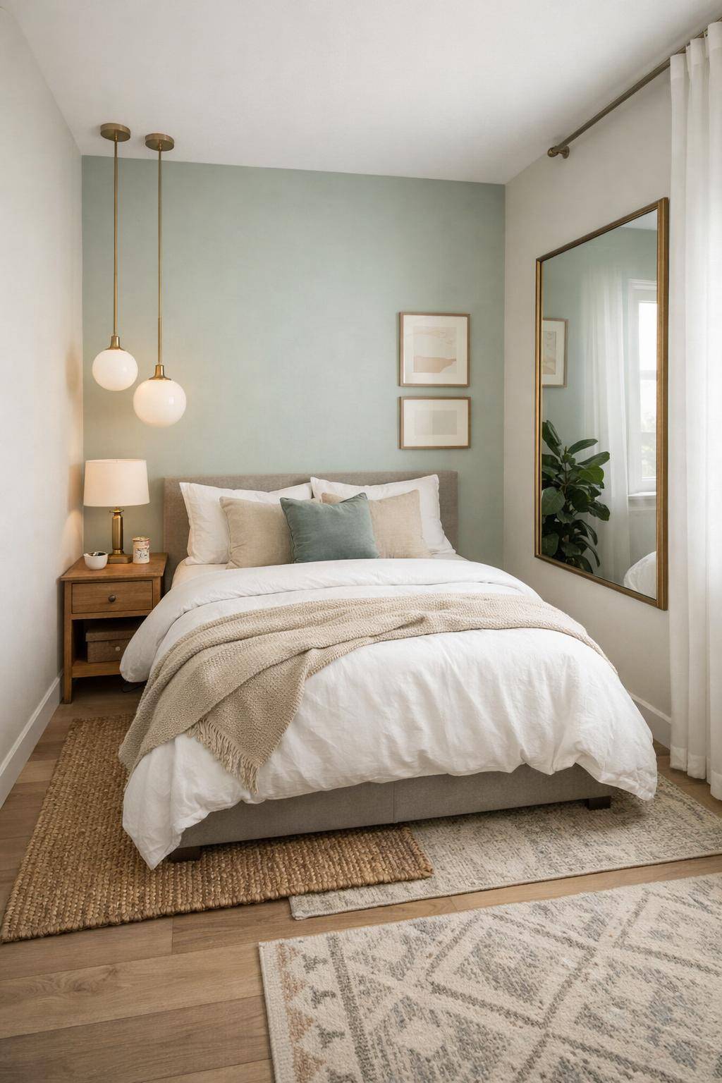 Kleines Gästezimmer einrichten- Lege Teppiche zur Raumaufteilung aus