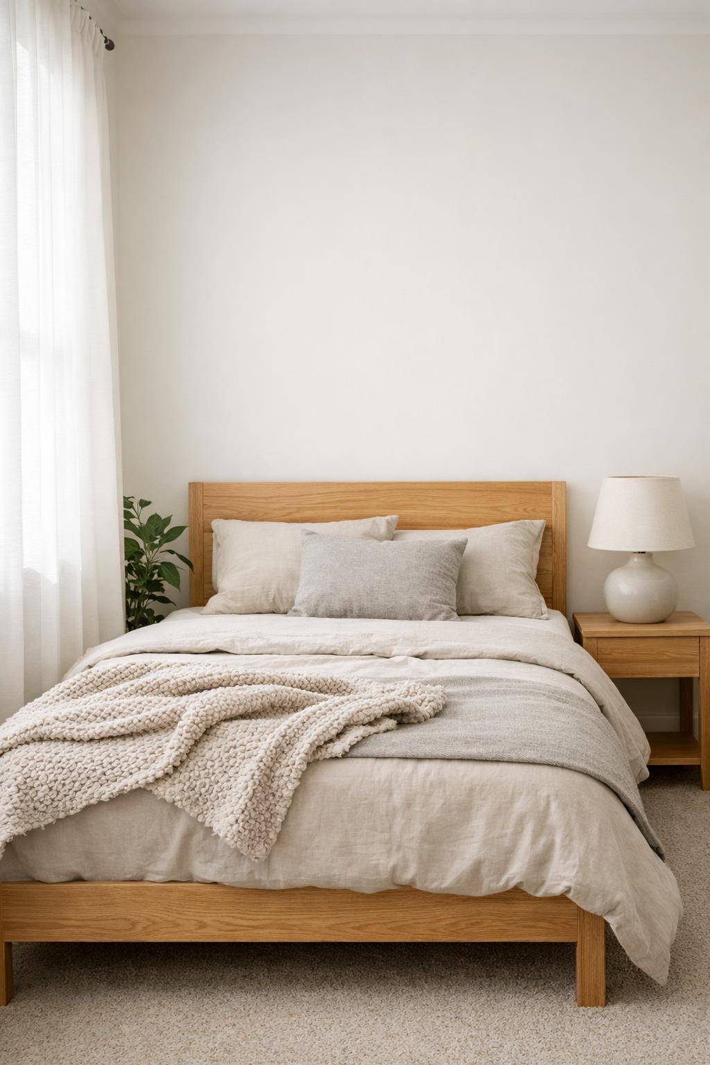 Kleines Gästezimmer einrichten- Platziere Bettwäsche in dezenten Tönen