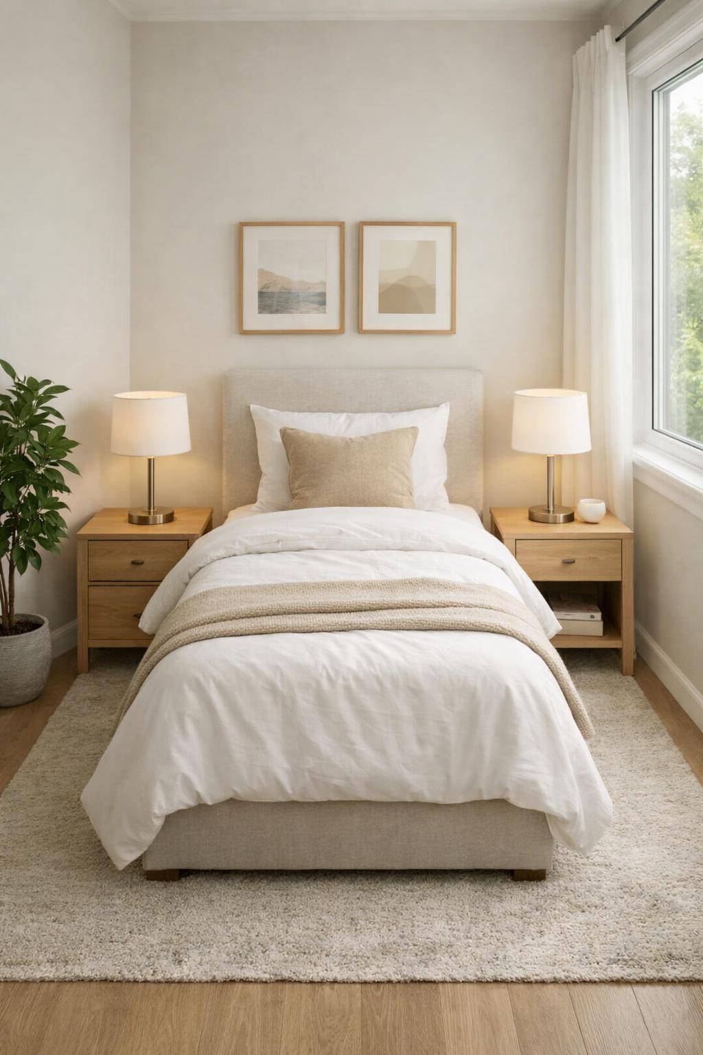 Kleines Gästezimmer einrichten- Schaffe Ablageflächen durch kleine Beistelltische