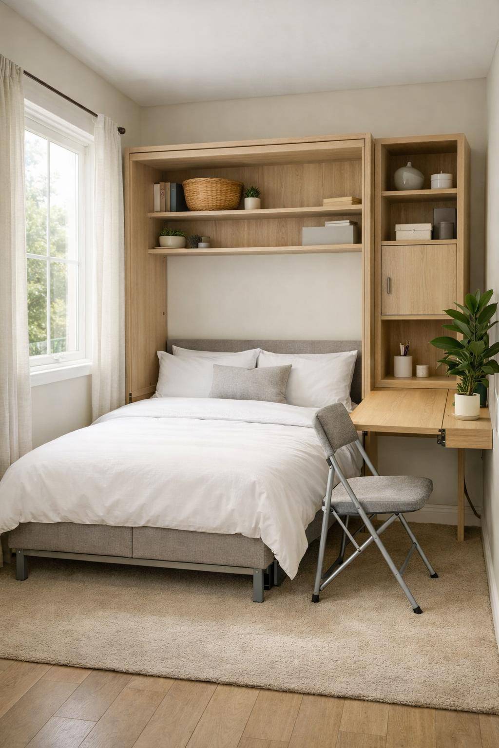 Kleines Gästezimmer einrichten- Verwende Klappmöbel für Flexibilität