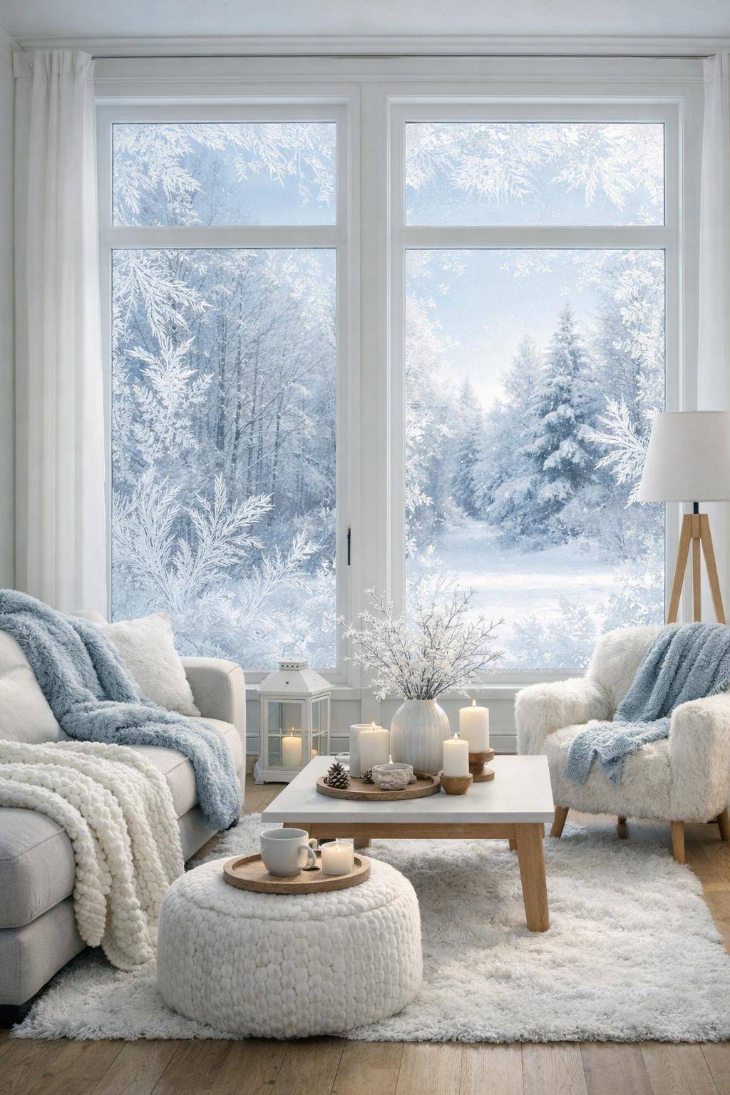 Winterdeko-Ideen- Dekoriere Fenster mit selbstgemalten Eiskristallen