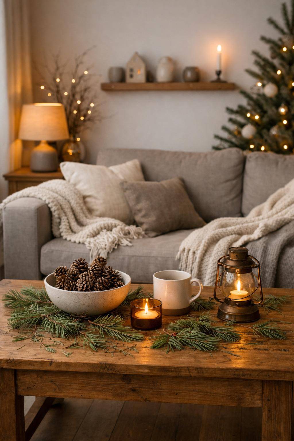 Winterdeko-Ideen- Streue Tannennadeln für natürlichen Duft aus