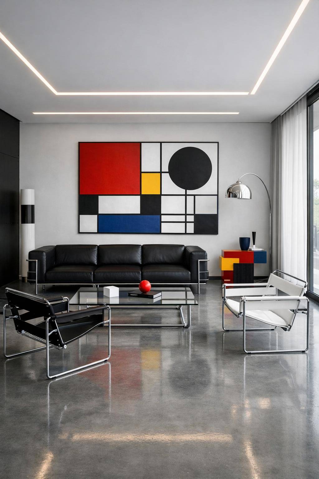 Wohnzimmer im Bauhaus-Stil einrichten- Lehne üppige Ornamente konsequent ab