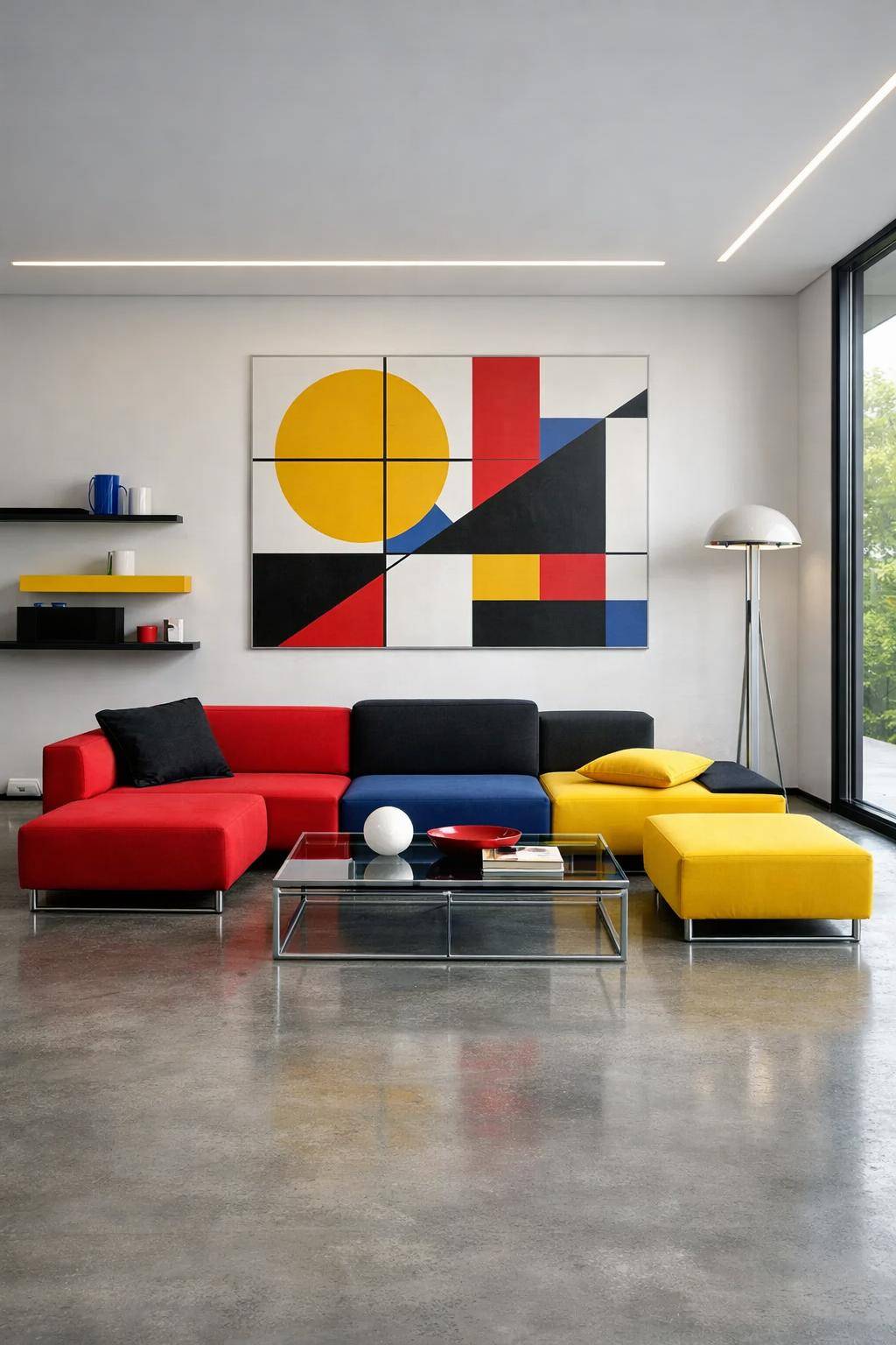 Wohnzimmer im Bauhaus-Stil einrichten- Nutze modulare Sofaelemente flexibel