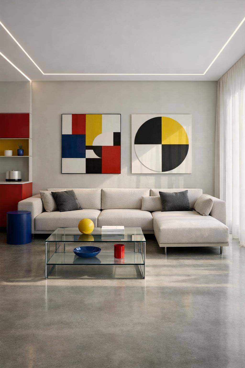 Wohnzimmer im Bauhaus-Stil einrichten- Vermeide überladene Accessoires vollständig