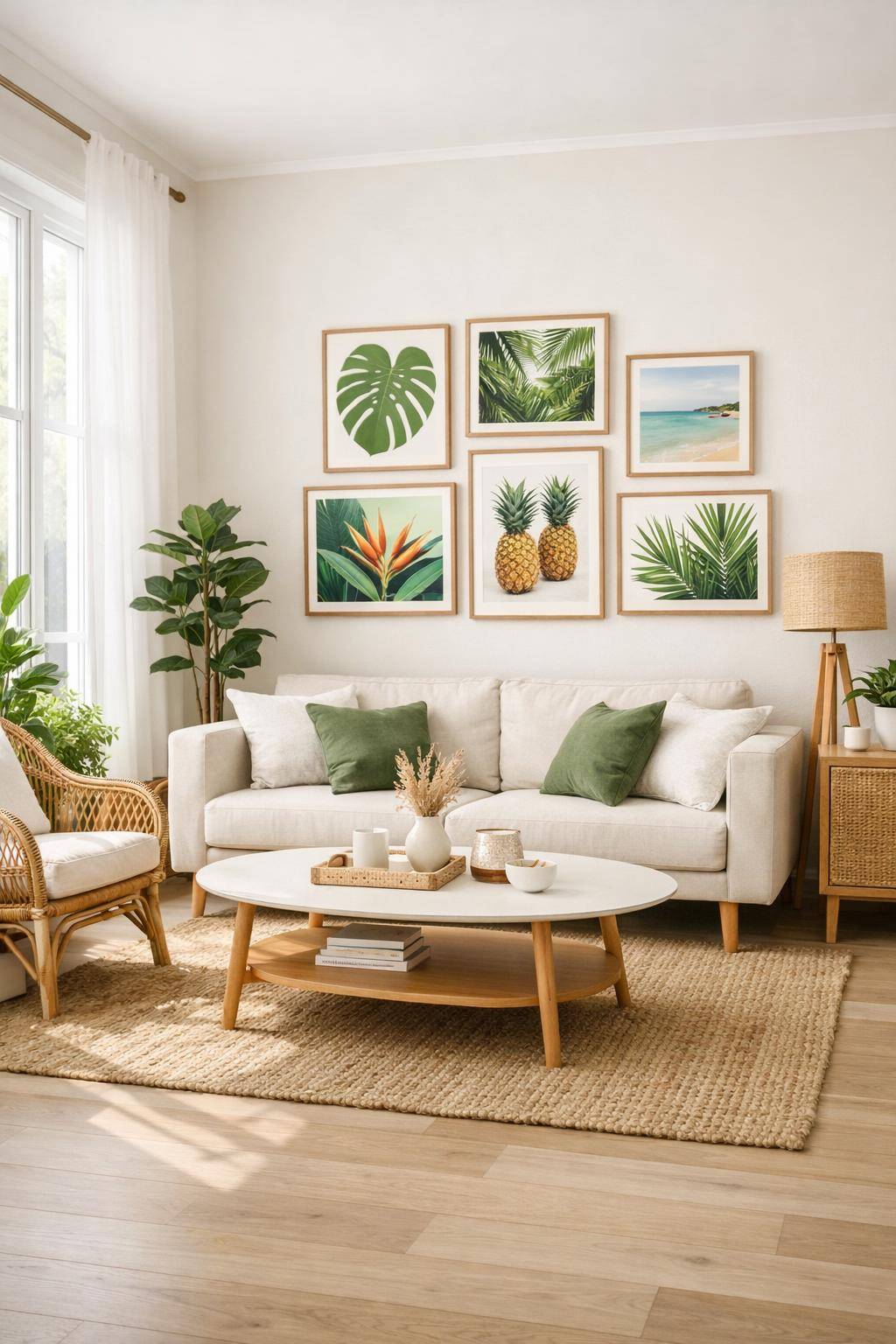 Wohnzimmer sommerlich dekorieren- Erneuere deine Bilderrahmen mit sommerlichen Prints