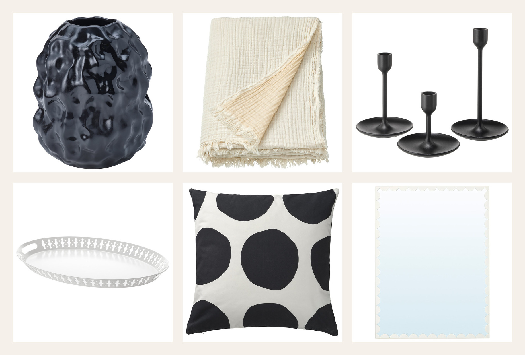 Collage mit IKEA-Funden fuer Wohnzimmer-Deko