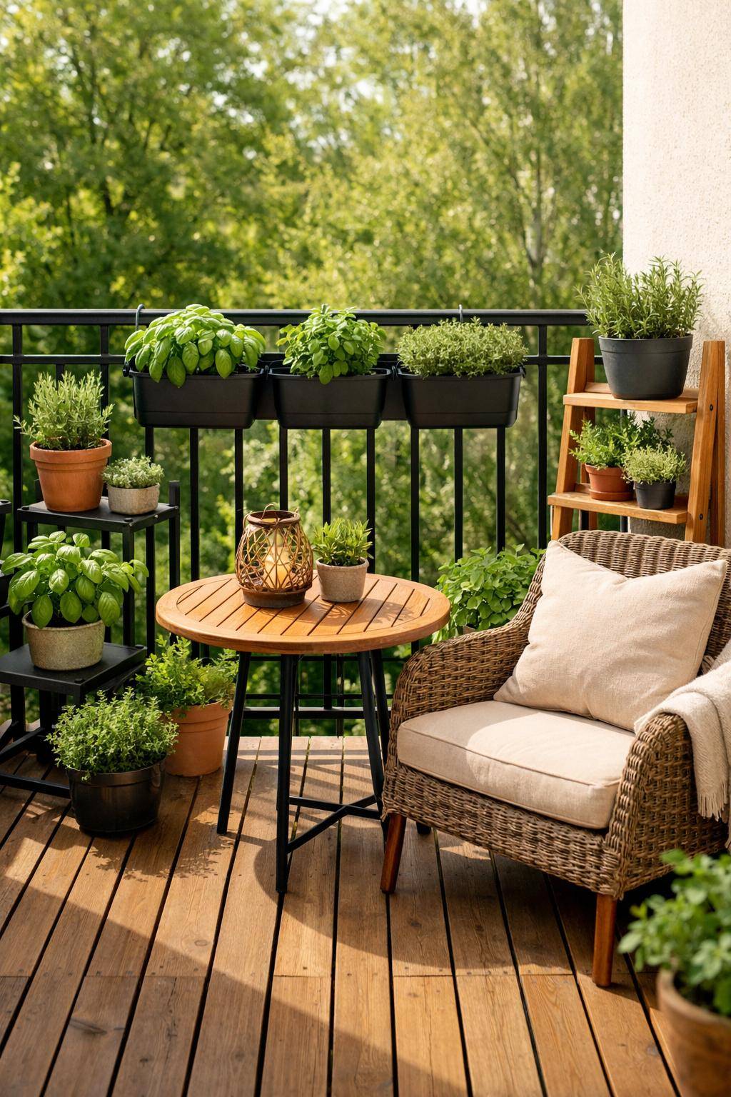 Balkon dekorieren: Ideen und Inspiration-Bepflanze deinen Balkon mit duftenden Kräutern