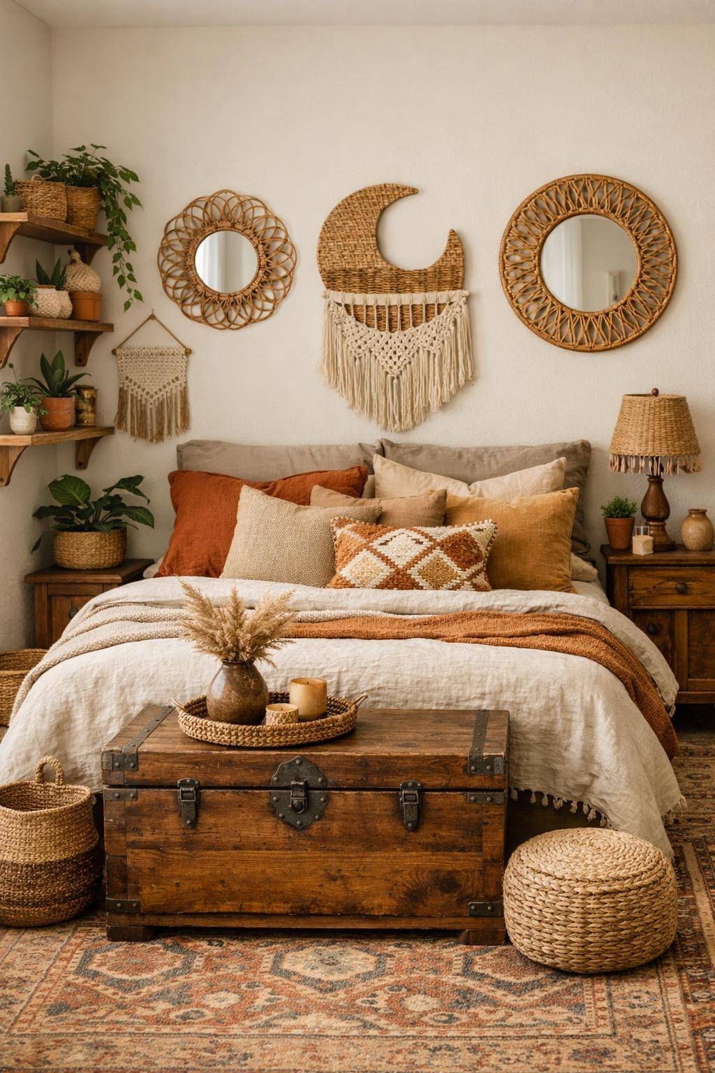 Boho-Schlafzimmer einrichten- Arrangiere Vintage-Accessoires stilvoll