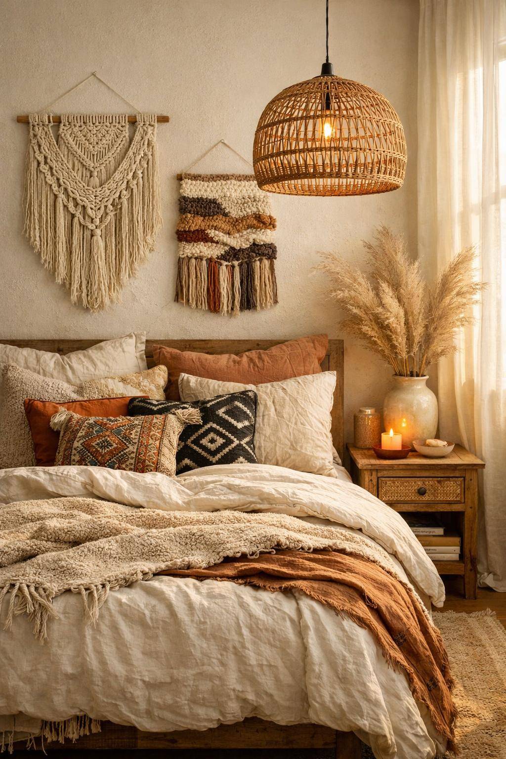 Boho-Schlafzimmer einrichten- Erweitere das Ambiente mit Duftkerzen