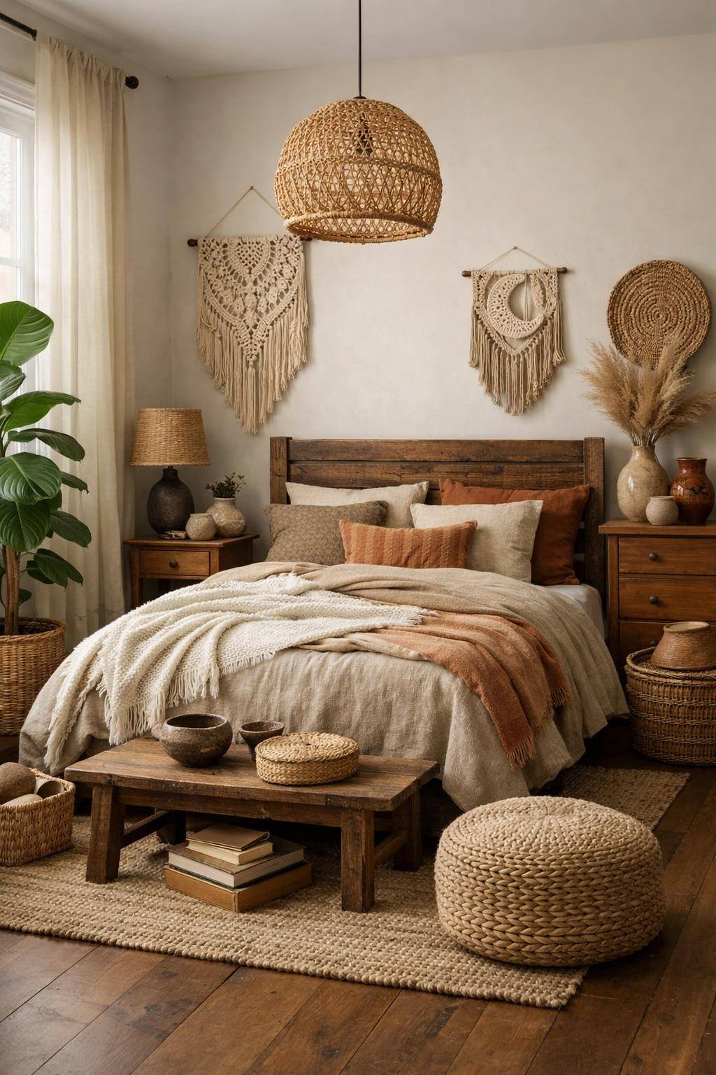 Boho-Schlafzimmer einrichten- Sammle handgefertigte Deko-Elemente