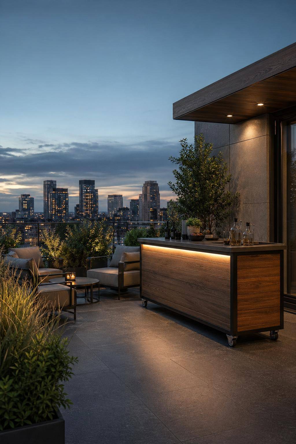 Dachterrasse gestalten- Baue eine mobile Bar für gesellige Treffen
