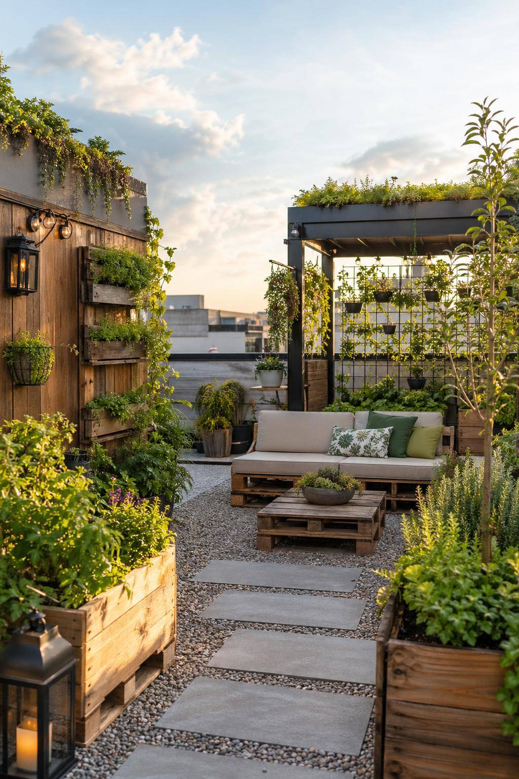 Dachterrasse gestalten- Experimentiere mit recycelten Materialien für Nachhaltigkeit