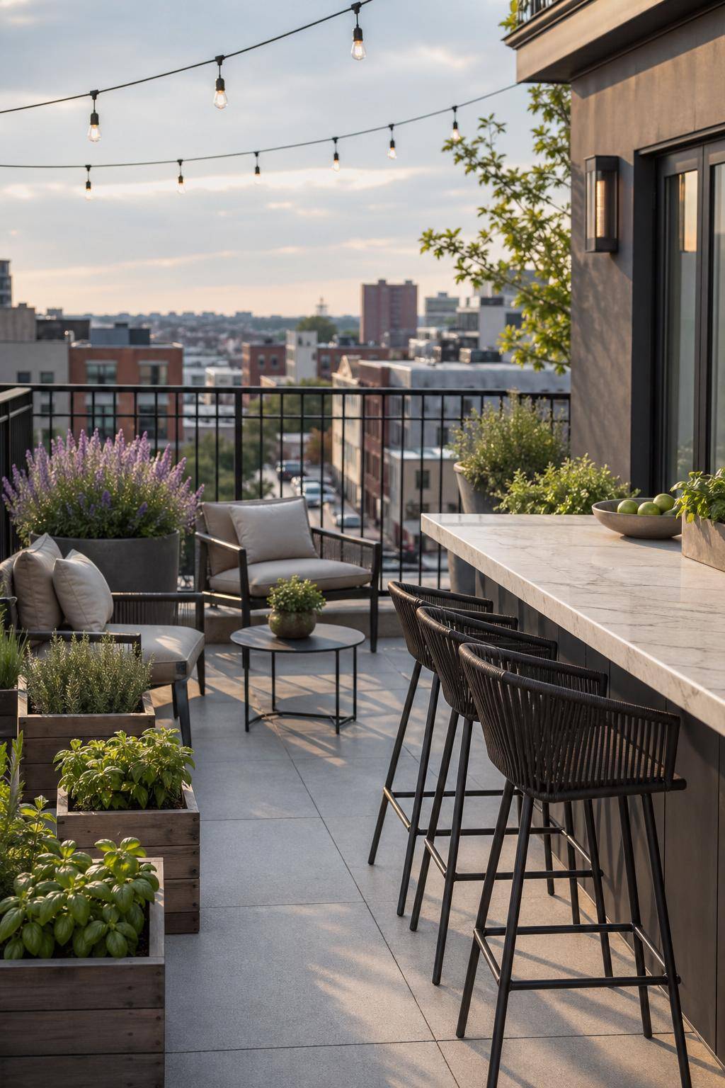 Dachterrasse gestalten- Gestalte eine Mini-Kräuterbar für Frische