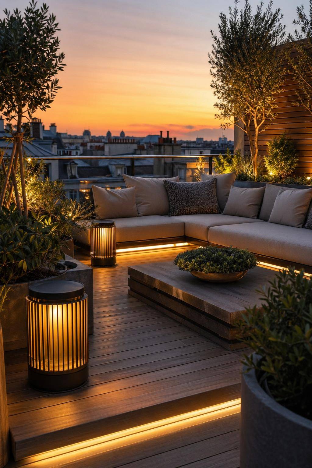 Dachterrasse gestalten- Installiere Solarleuchten für stimmungsvolle Abende