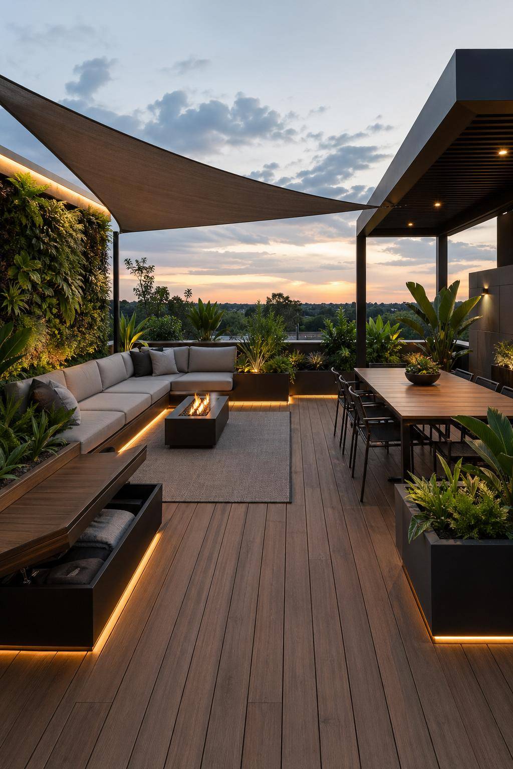 Dachterrasse gestalten- Verwende multifunktionale Möbel für mehr Platz