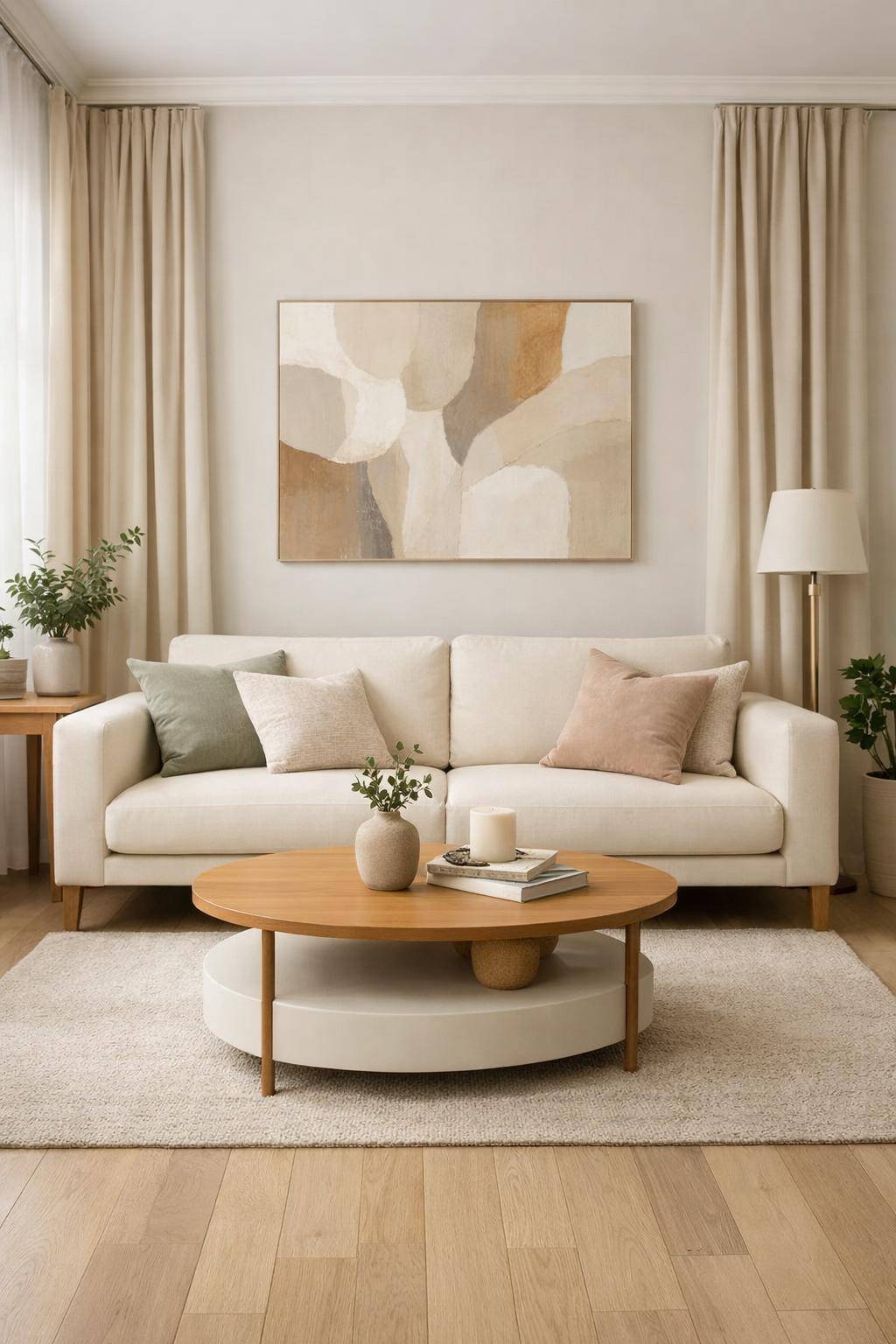 Gardinen-Ideen fürs Wohnzimmer- Gestalte ein Farbharmoniekonzept mit Vorhang und Wand