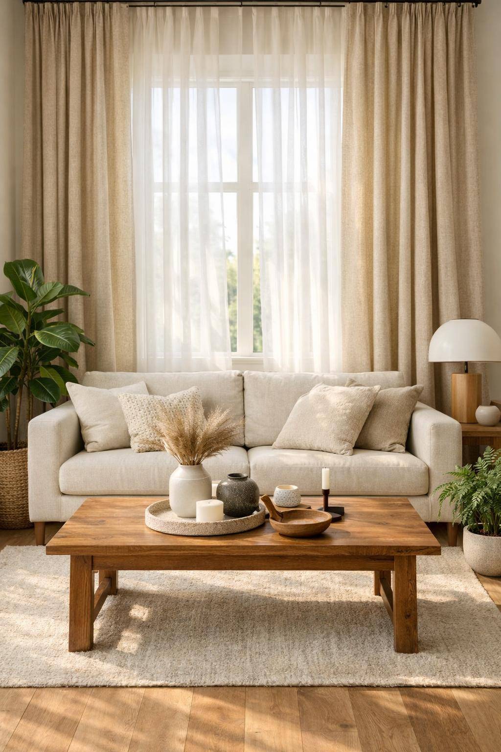 Gardinen-Ideen fürs Wohnzimmer- Kombiniere verschiedene Lagen und Texturen kreativ