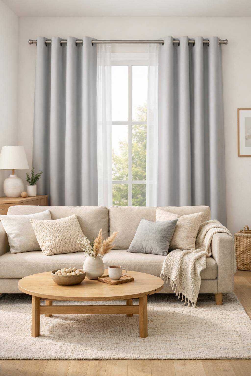 Gardinen-Ideen fürs Wohnzimmer- Verwende Ösenvorhänge für einfaches Auf- und Zumachen