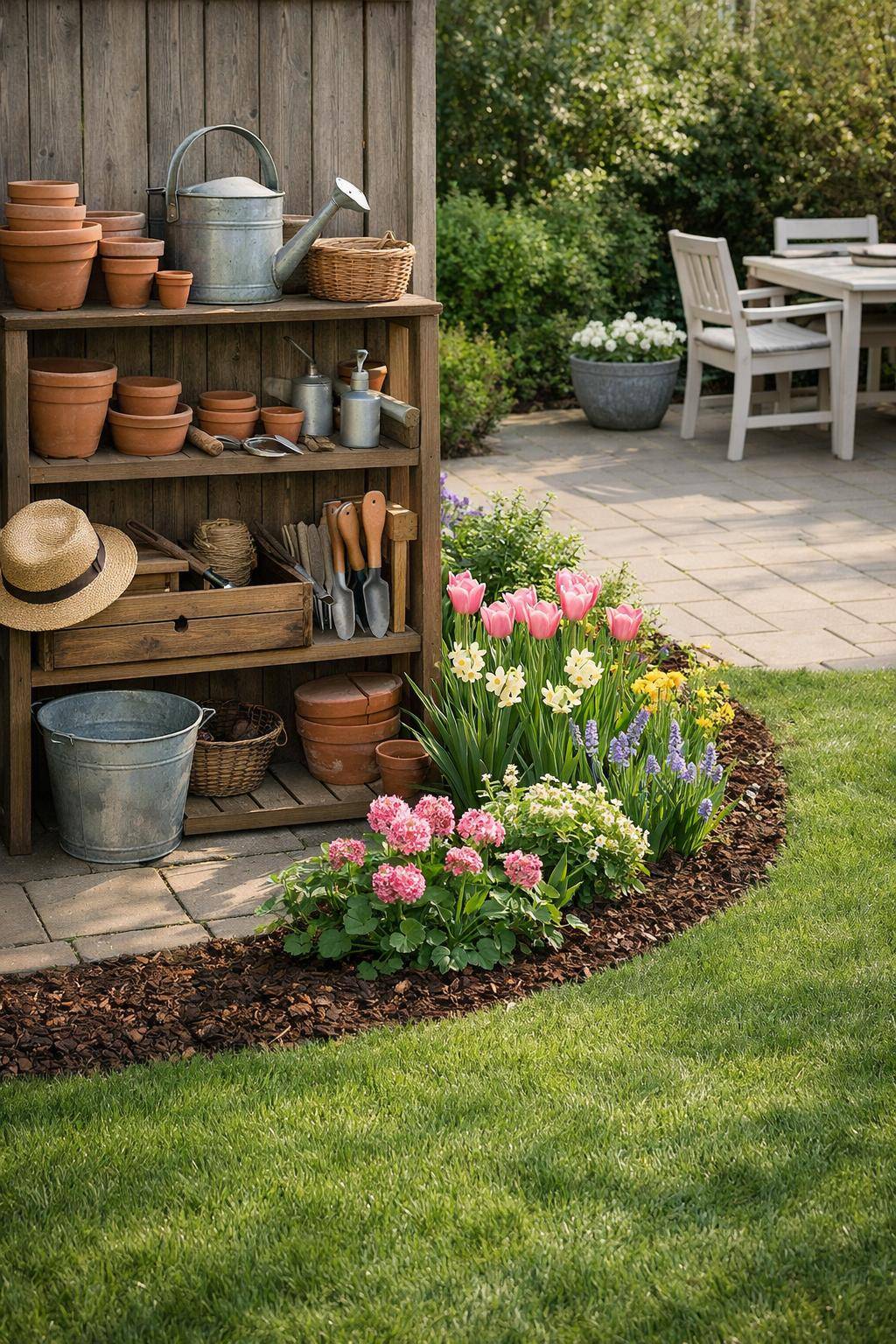 Ideen: Garten fit für den Frühling machen- Räume alte Töpfe und Gartengeräte auf