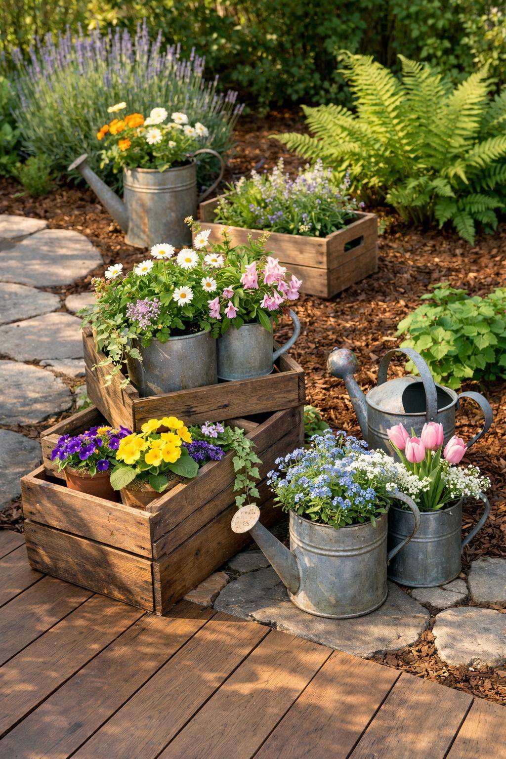 Ideen: Garten fit für den Frühling machen- Recycle alte Gegenstände als Pflanzbehälter