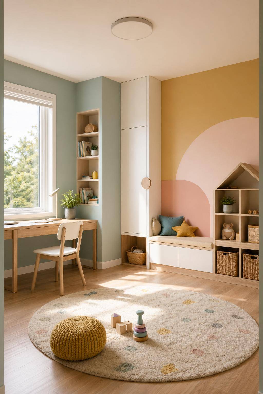 Ideen für Kinderzimmer-Farben- Dekoriere mit Farbfeldern in Zonen